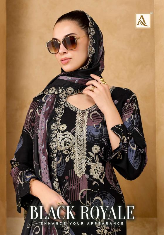 Alok suits black royale cotton dress materials wholesale